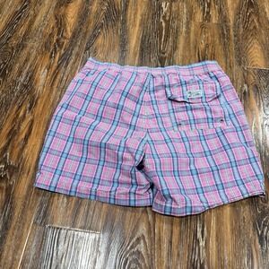 Vintage Polo Ralph Lauren Size M Lined Pink Plaid Swim Shorts Trunks Mens Medium